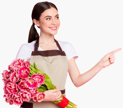 woman holding a beautiful flower bouquet