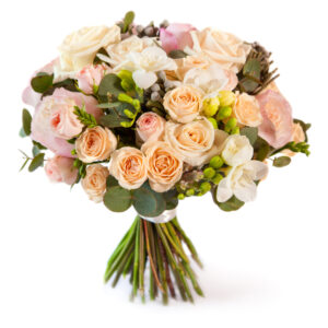 Wedding,Bouquet,With,Pink,Roses